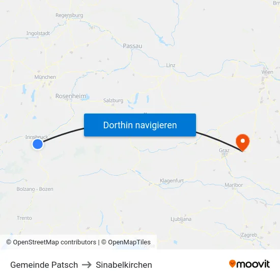 Gemeinde Patsch to Sinabelkirchen map