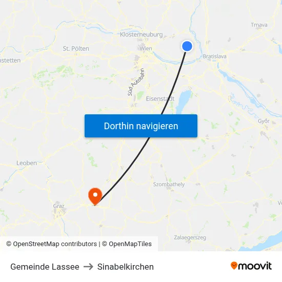 Gemeinde Lassee to Sinabelkirchen map
