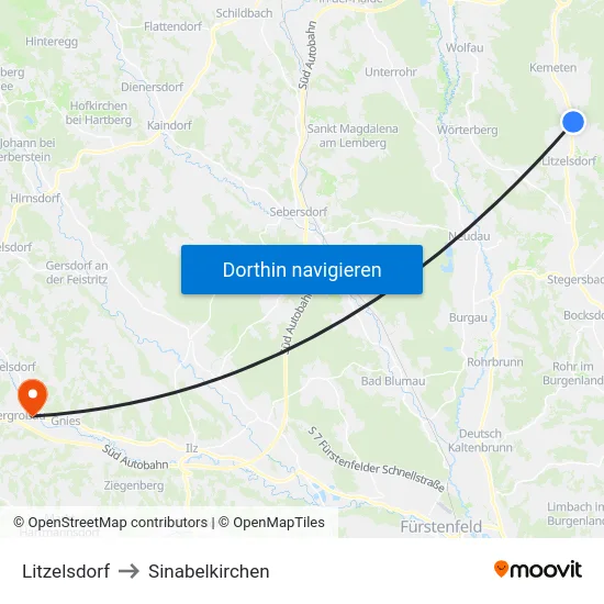 Litzelsdorf to Sinabelkirchen map