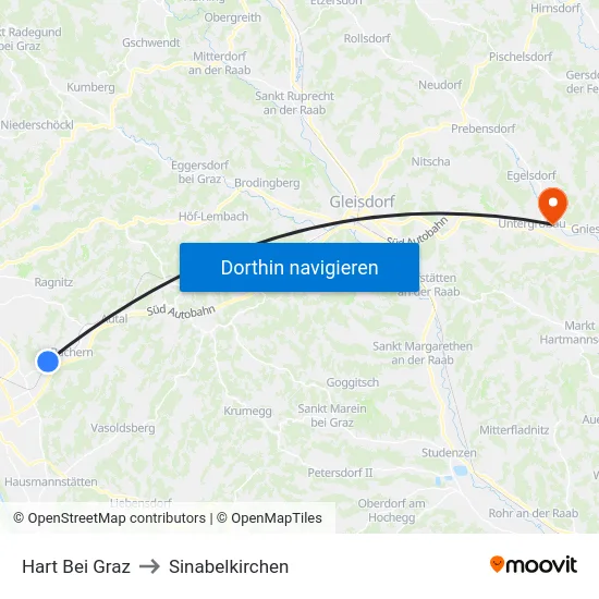 Hart Bei Graz to Sinabelkirchen map