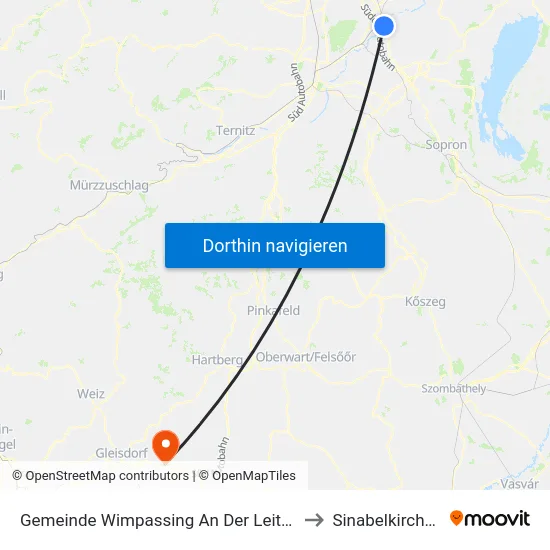 Gemeinde Wimpassing An Der Leitha to Sinabelkirchen map