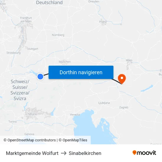 Marktgemeinde Wolfurt to Sinabelkirchen map