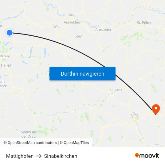 Mattighofen to Sinabelkirchen map