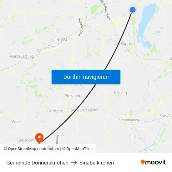 Gemeinde Donnerskirchen to Sinabelkirchen map
