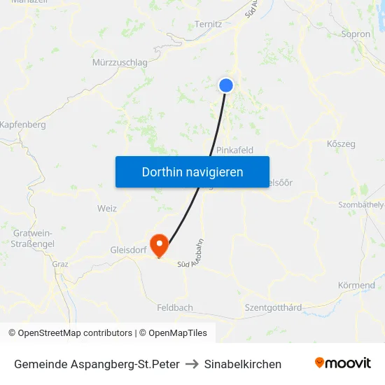 Gemeinde Aspangberg-St.Peter to Sinabelkirchen map