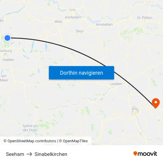 Seeham to Sinabelkirchen map