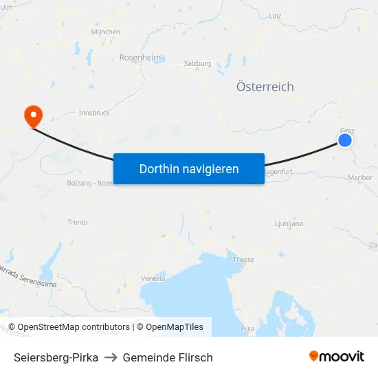 Seiersberg-Pirka to Gemeinde Flirsch map