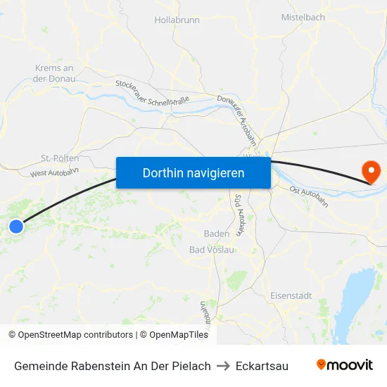 Gemeinde Rabenstein An Der Pielach to Eckartsau map