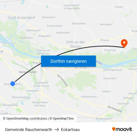 Gemeinde Rauchenwarth to Eckartsau map
