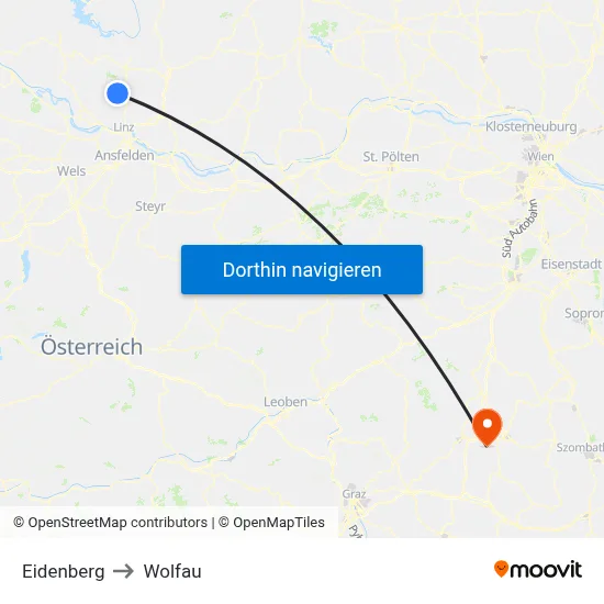 Eidenberg to Wolfau map