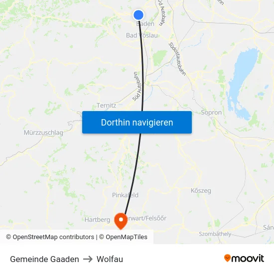 Gemeinde Gaaden to Wolfau map