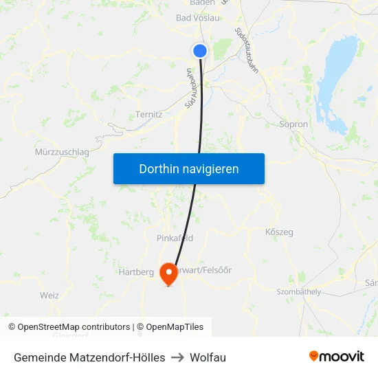 Gemeinde Matzendorf-Hölles to Wolfau map