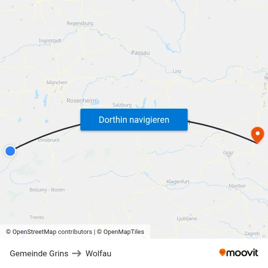 Gemeinde Grins to Wolfau map