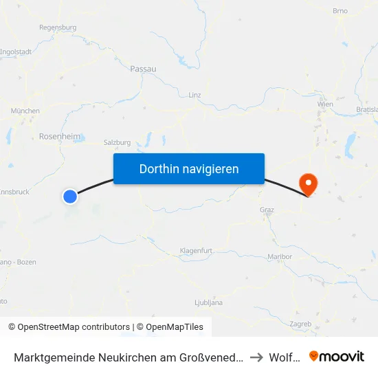 Marktgemeinde Neukirchen am Großvenediger to Wolfau map