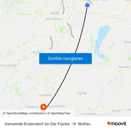 Gemeinde Enzersdorf An Der Fischa to Wolfau map