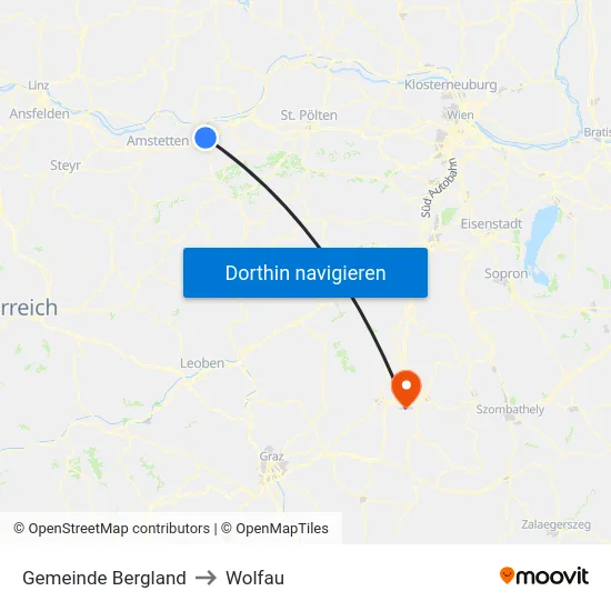 Gemeinde Bergland to Wolfau map