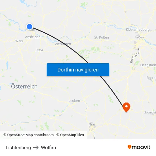 Lichtenberg to Wolfau map