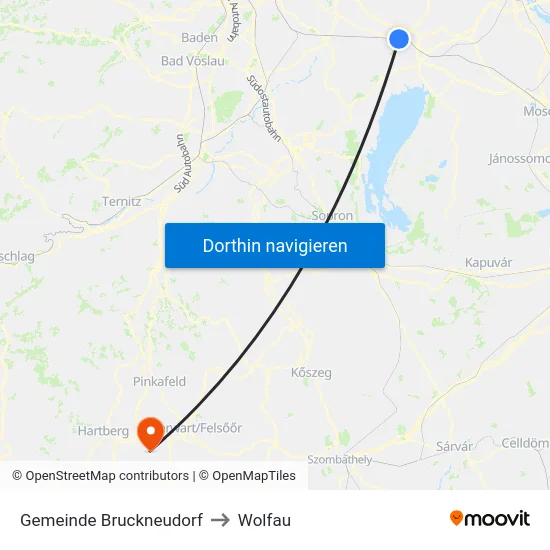 Gemeinde Bruckneudorf to Wolfau map