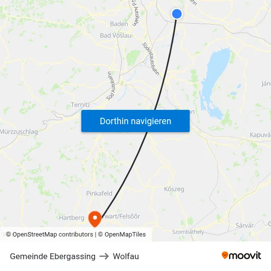 Gemeinde Ebergassing to Wolfau map