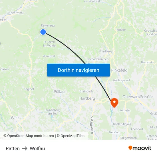 Ratten to Wolfau map