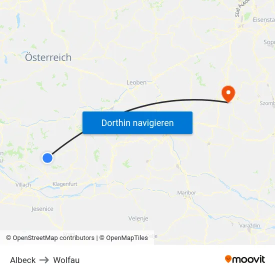 Albeck to Wolfau map