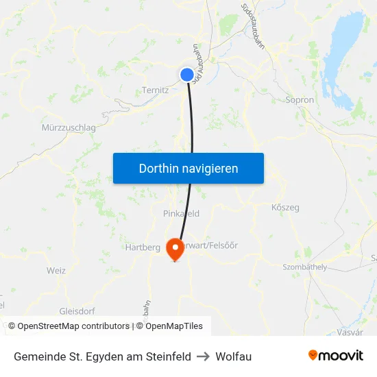Gemeinde St. Egyden am Steinfeld to Wolfau map