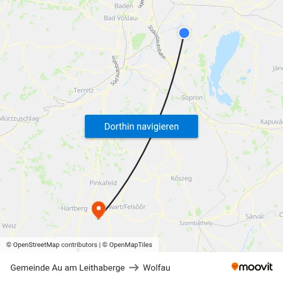 Gemeinde Au am Leithaberge to Wolfau map