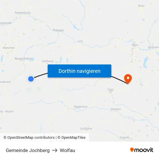Gemeinde Jochberg to Wolfau map