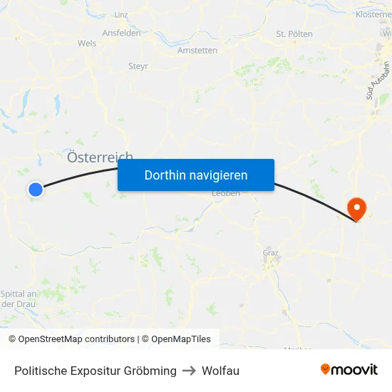 Politische Expositur Gröbming to Wolfau map