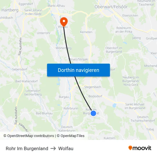 Rohr Im Burgenland to Wolfau map