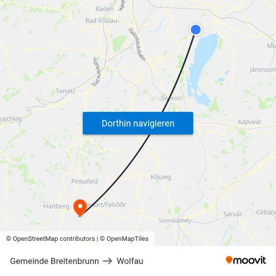 Gemeinde Breitenbrunn to Wolfau map