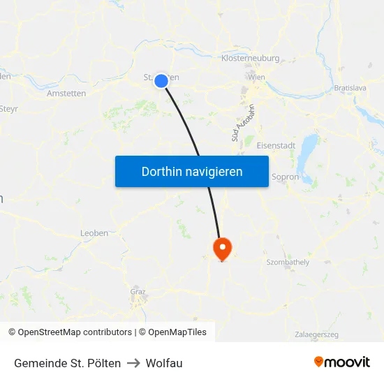 Gemeinde St. Pölten to Wolfau map