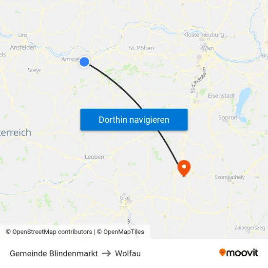 Gemeinde Blindenmarkt to Wolfau map