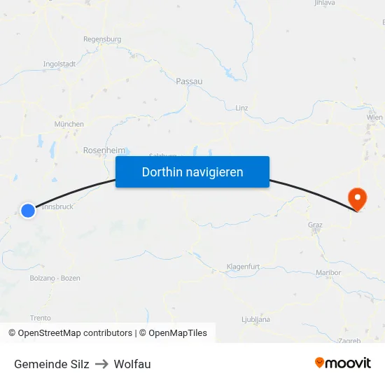 Gemeinde Silz to Wolfau map