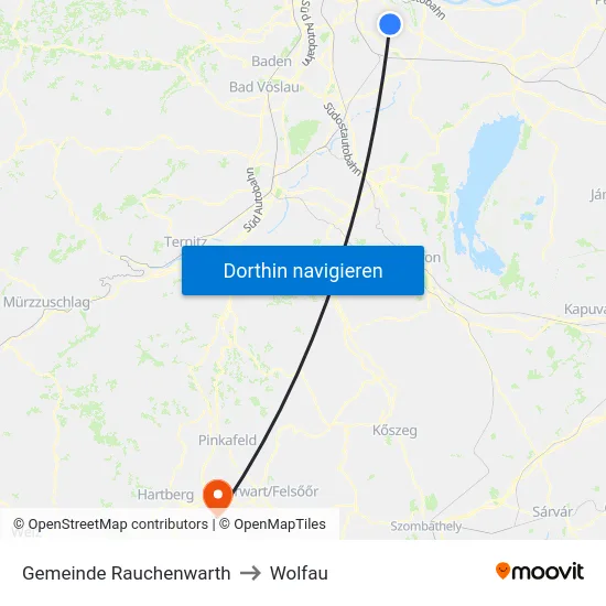 Gemeinde Rauchenwarth to Wolfau map