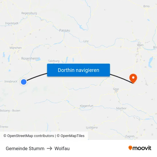 Gemeinde Stumm to Wolfau map