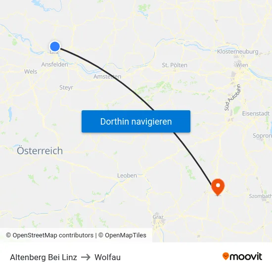 Altenberg Bei Linz to Wolfau map