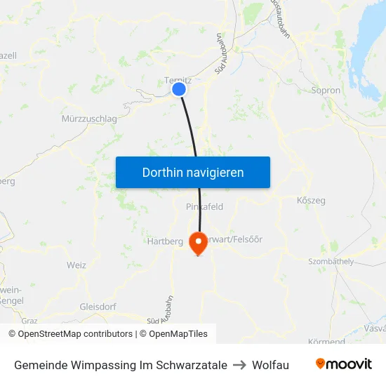 Gemeinde Wimpassing Im Schwarzatale to Wolfau map