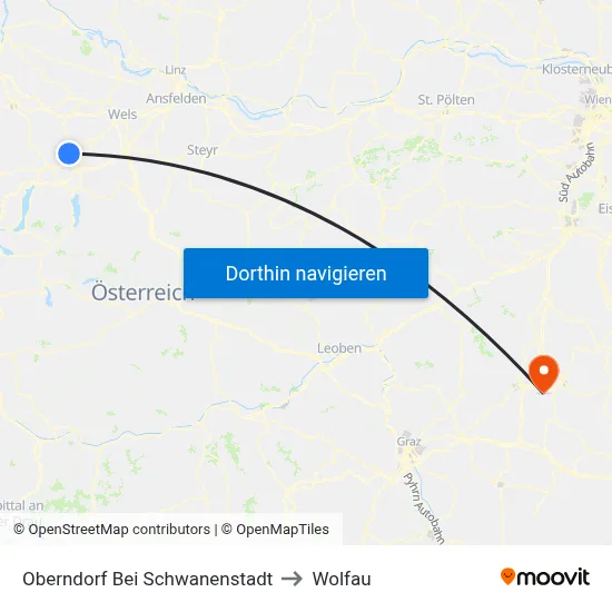 Oberndorf Bei Schwanenstadt to Wolfau map