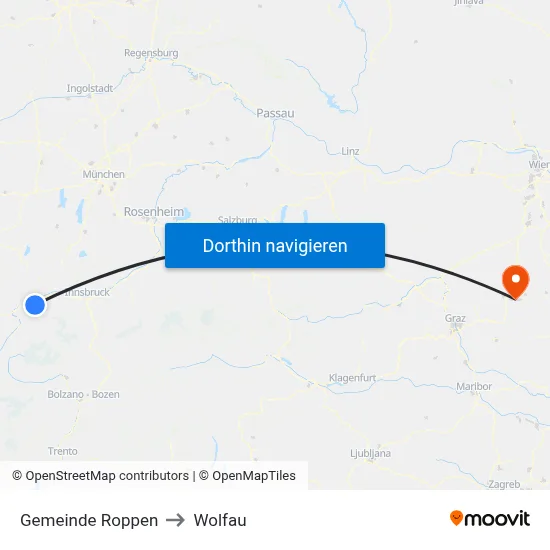 Gemeinde Roppen to Wolfau map