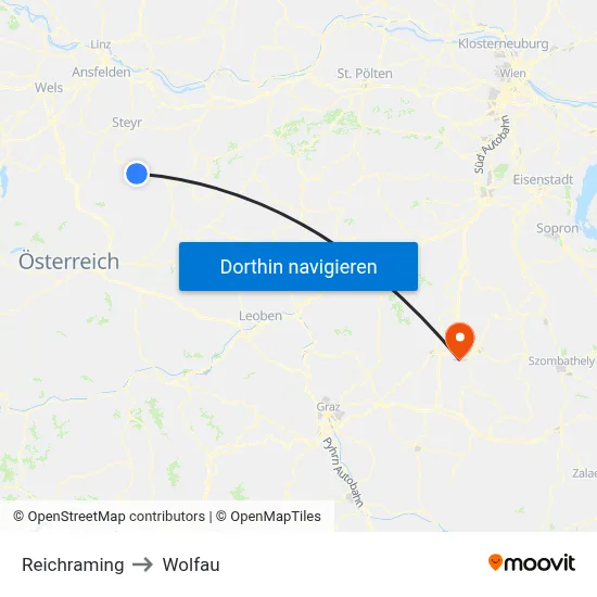 Reichraming to Wolfau map