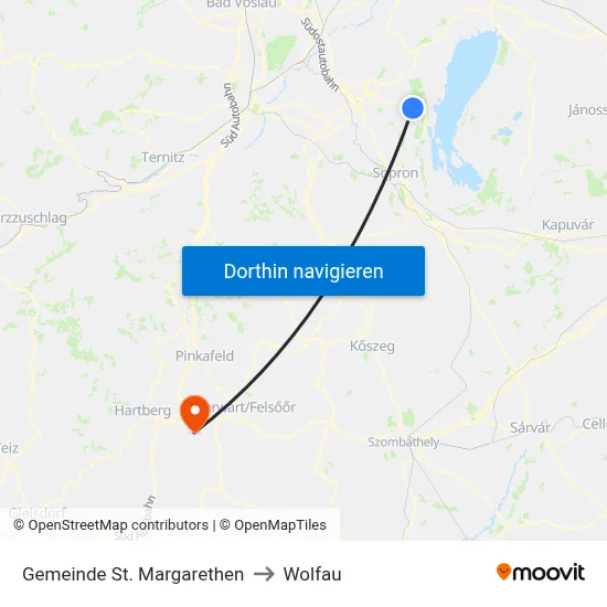 Gemeinde St. Margarethen to Wolfau map