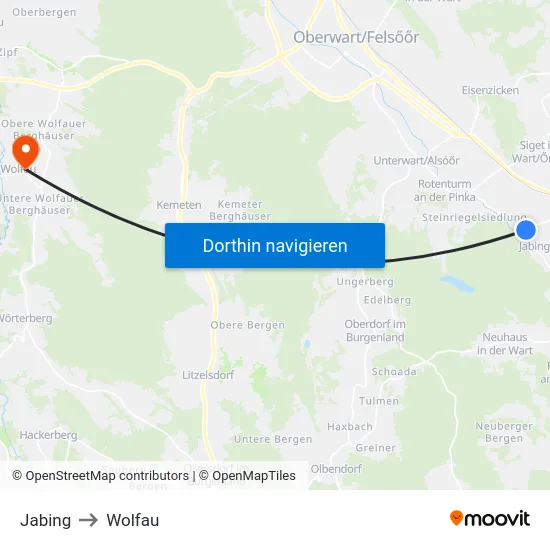 Jabing to Wolfau map