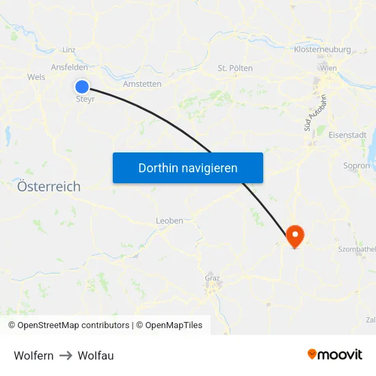 Wolfern to Wolfau map