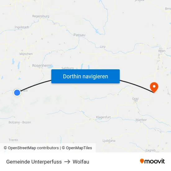 Gemeinde Unterperfuss to Wolfau map