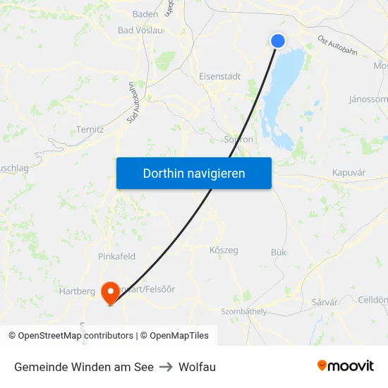 Gemeinde Winden am See to Wolfau map