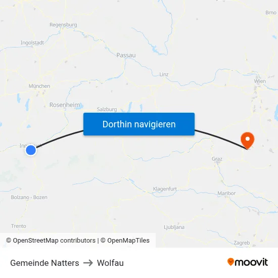 Gemeinde Natters to Wolfau map