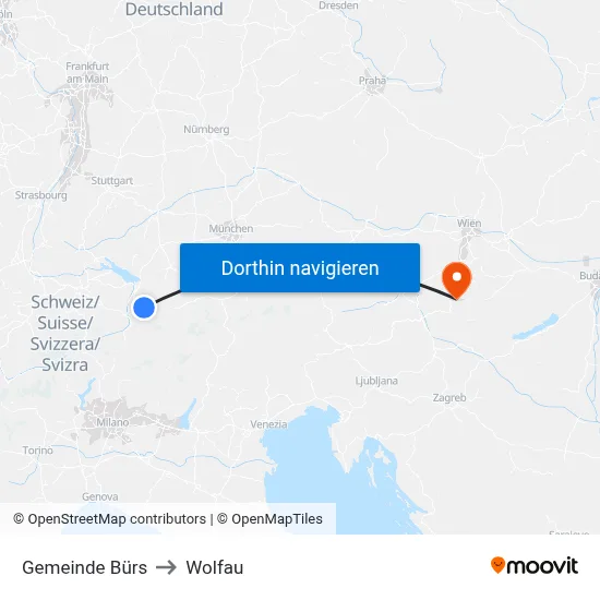 Gemeinde Bürs to Wolfau map
