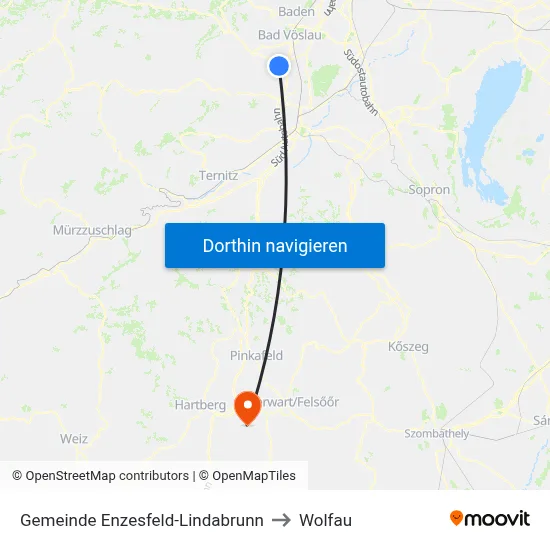 Gemeinde Enzesfeld-Lindabrunn to Wolfau map