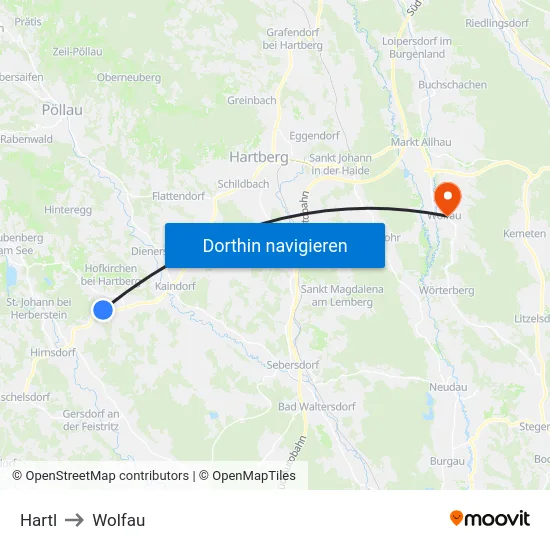 Hartl to Wolfau map